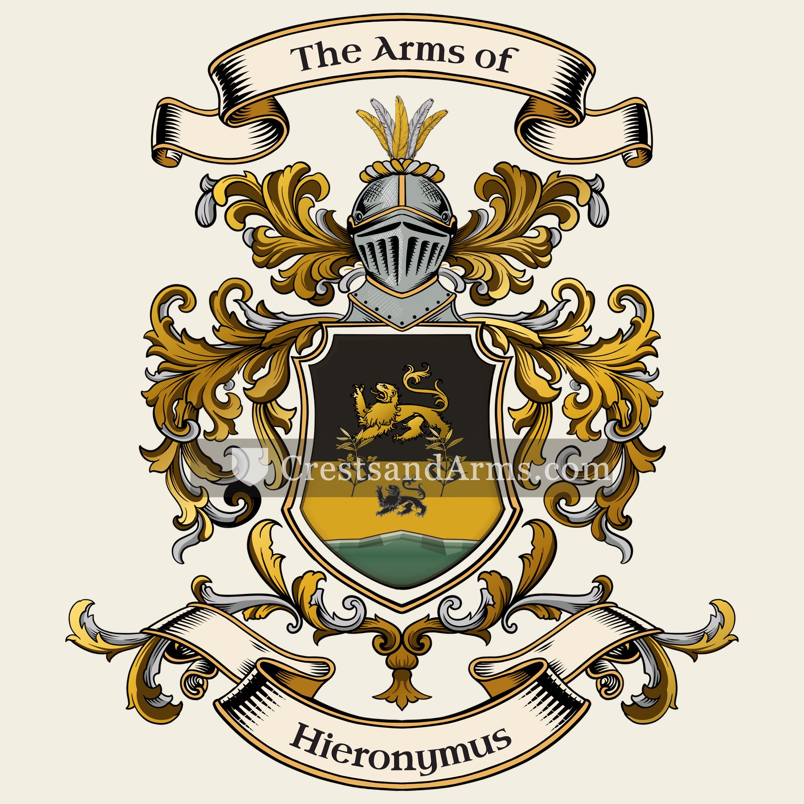The Hieronymus coat of arms, drawn from the recorded blazon