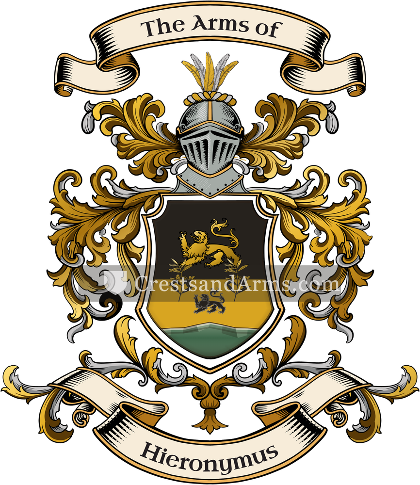 The Hieronymus coat of arms, drawn from the recorded blazon
