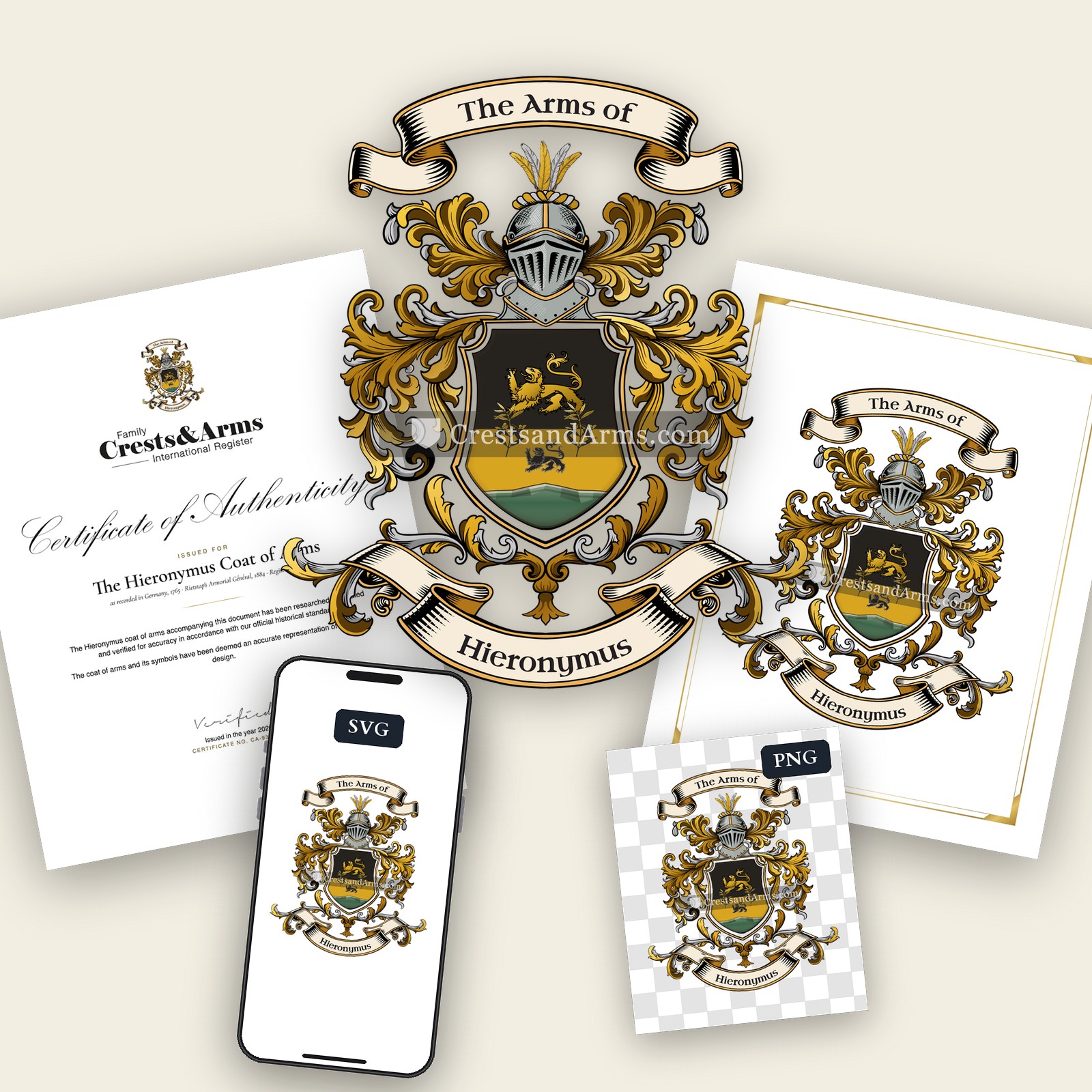 The Hieronymus arms on the coat of arms — digital pack