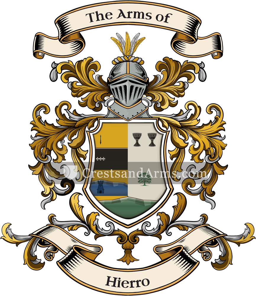 The Hierro coat of arms, drawn from the recorded blazon