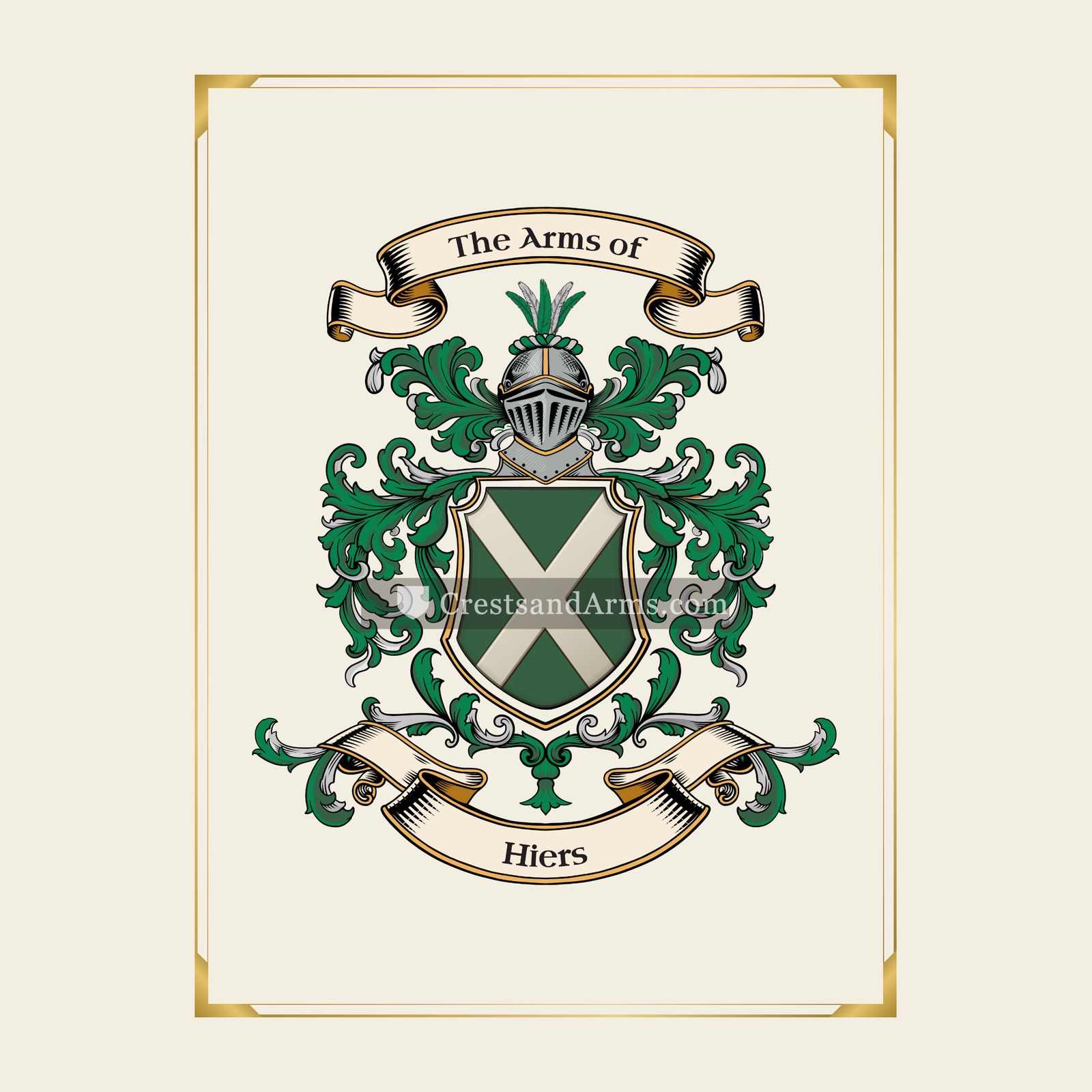 With gold border