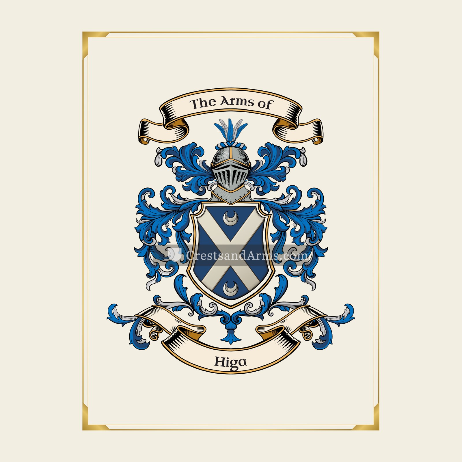 With gold border