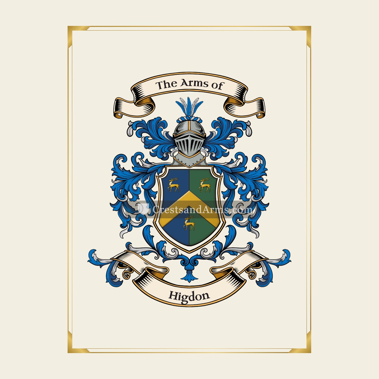 With gold border