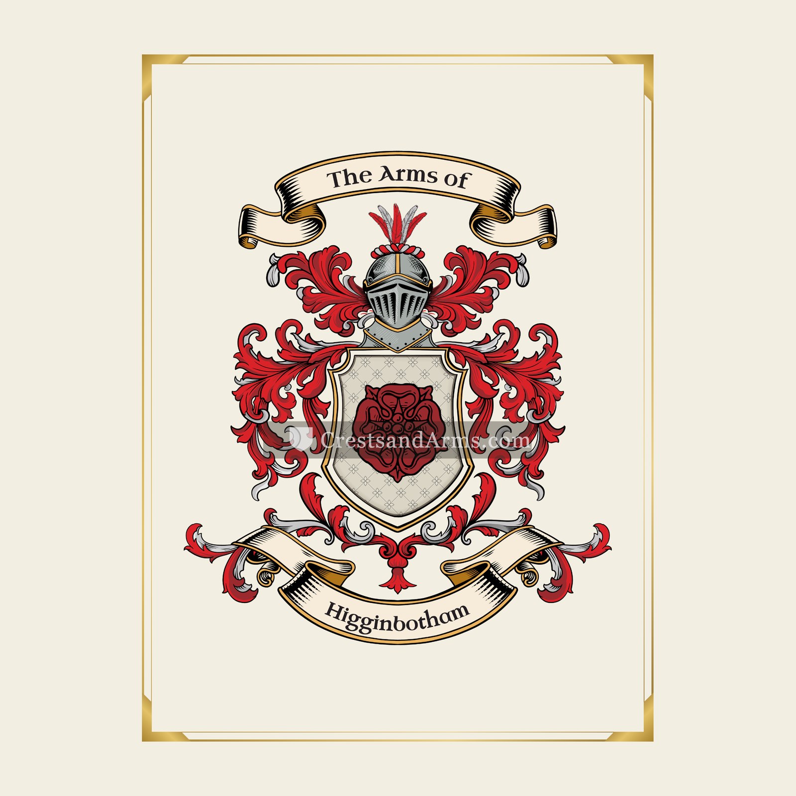With gold border