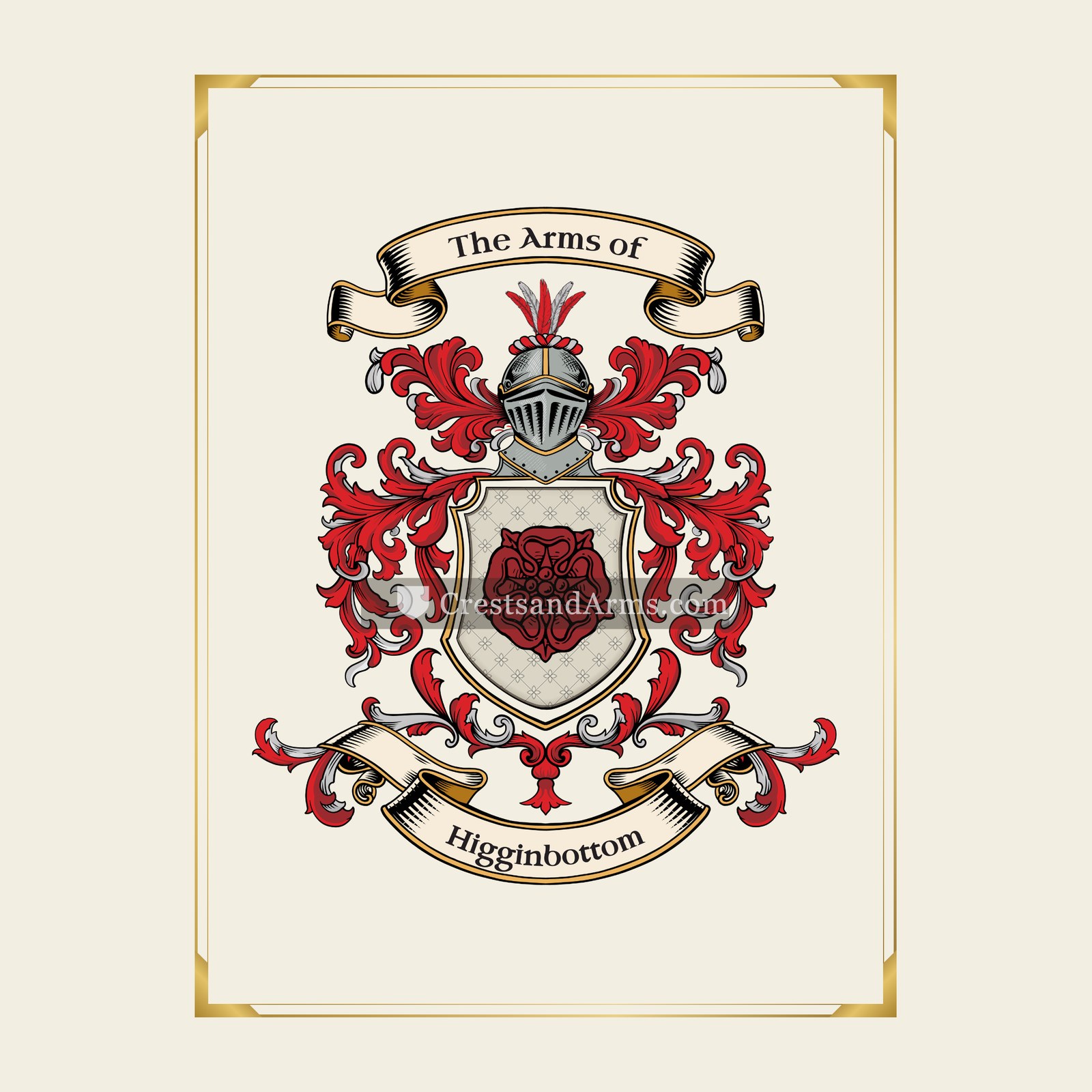 With gold border