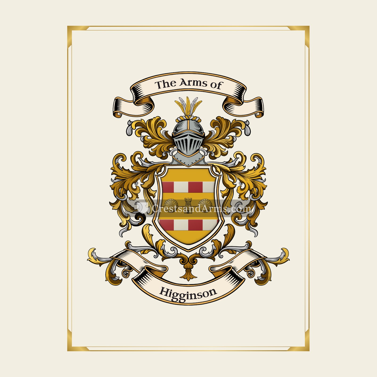 With gold border