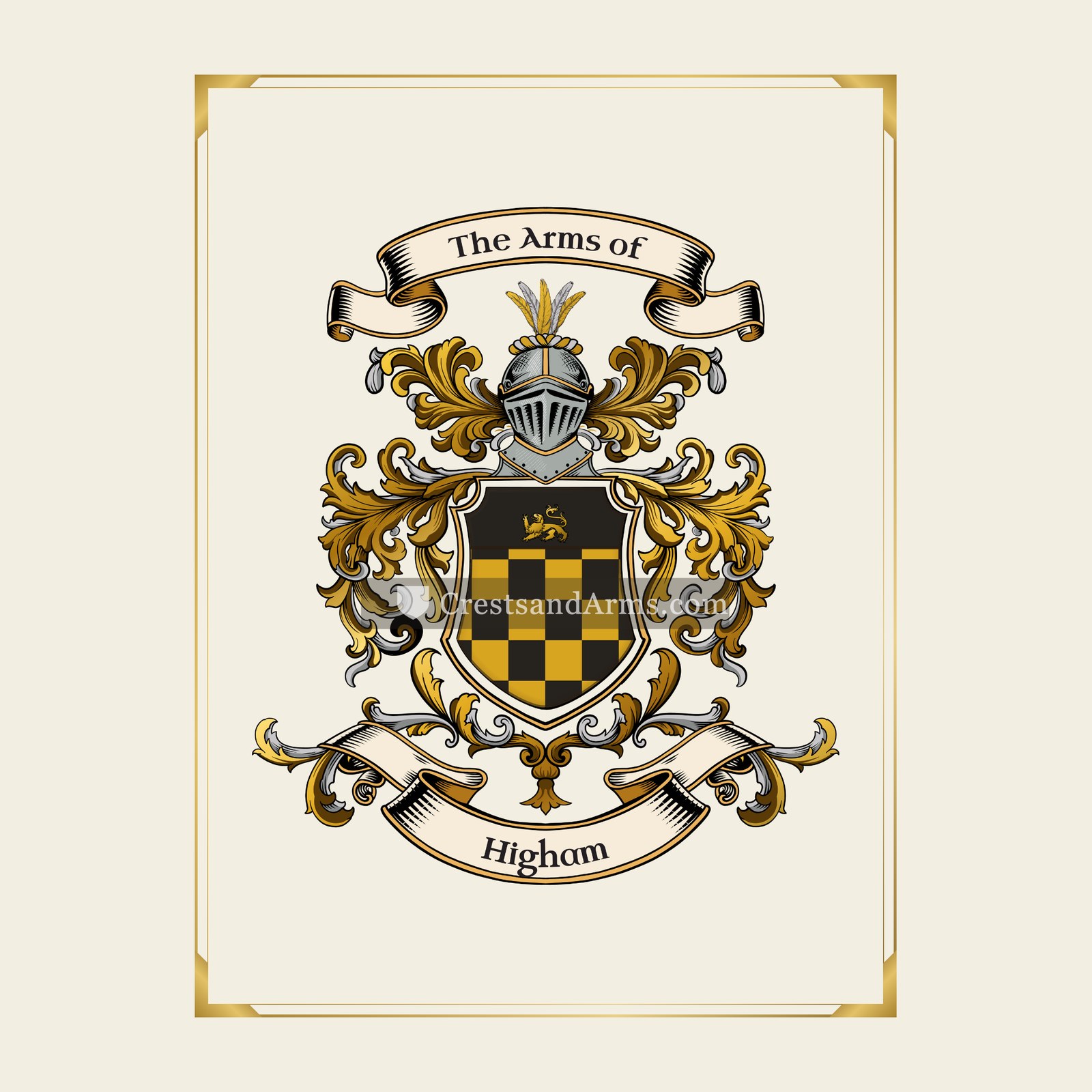 With gold border