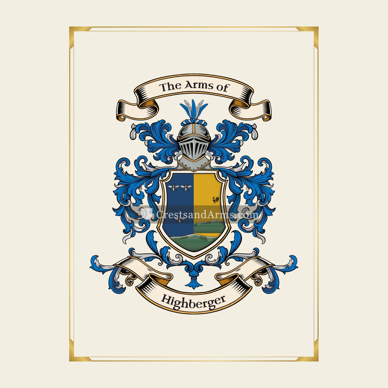 With gold border