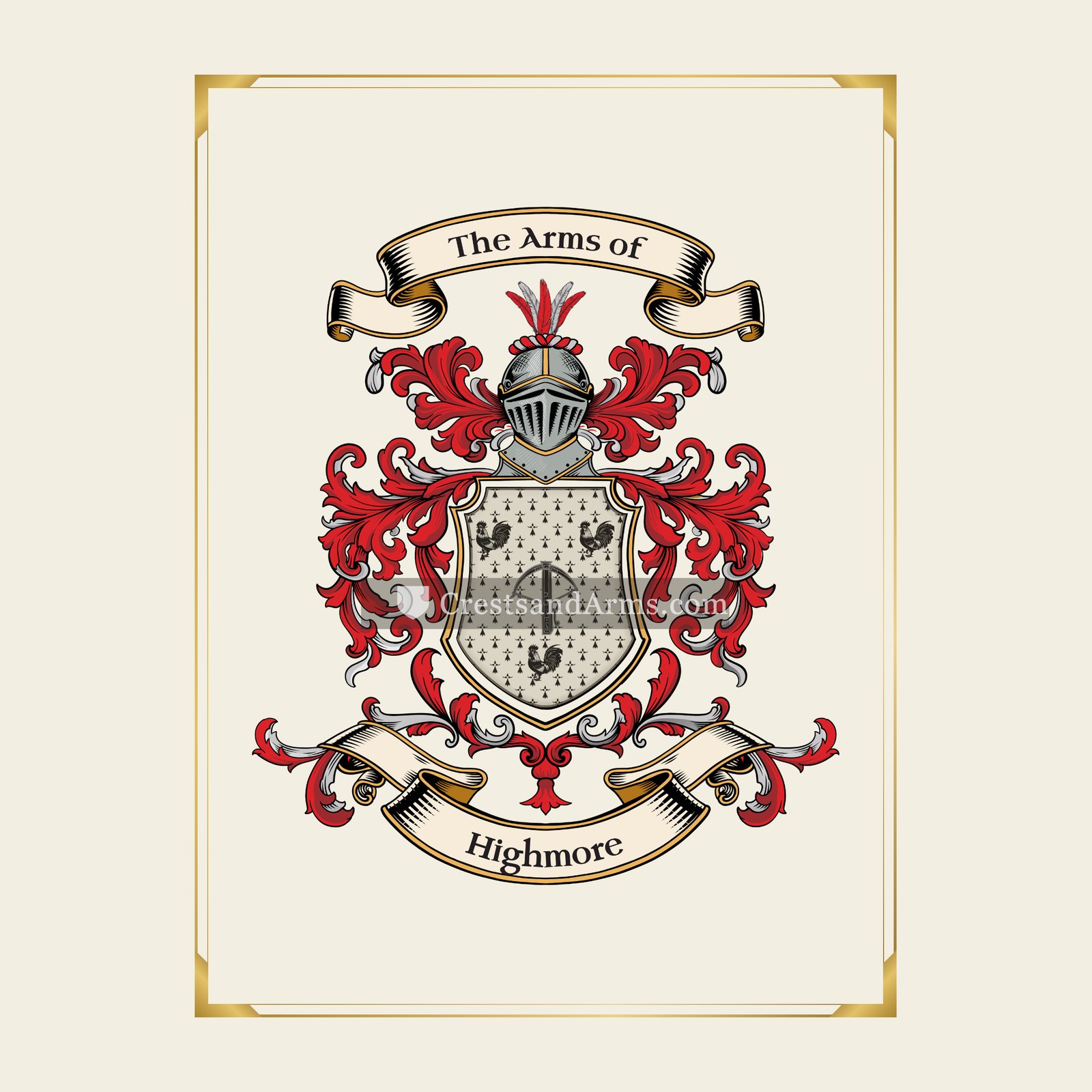 With gold border