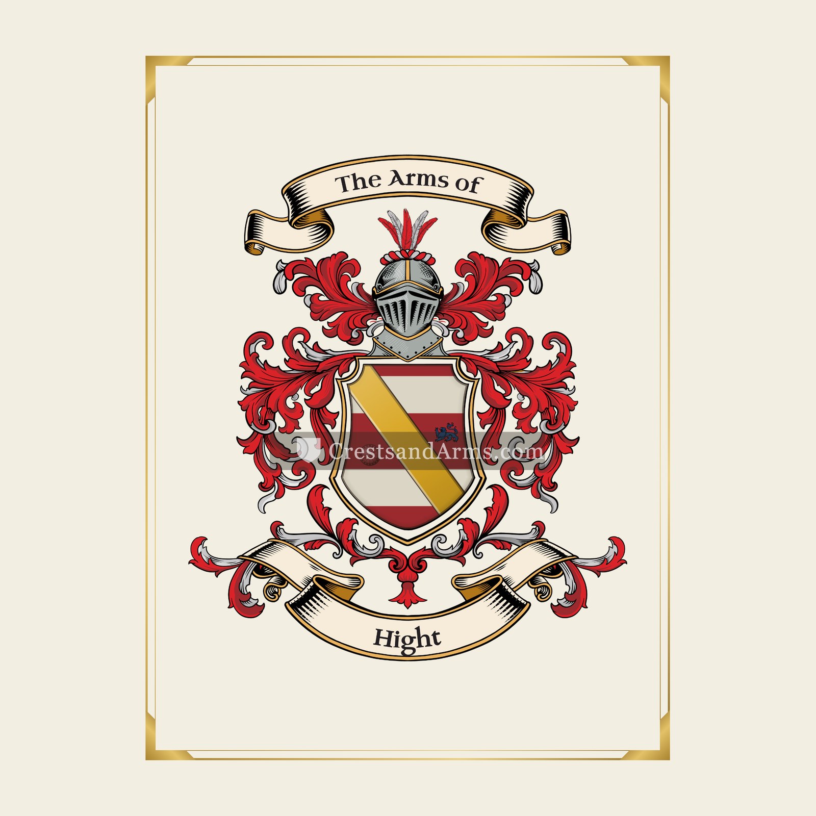 With gold border