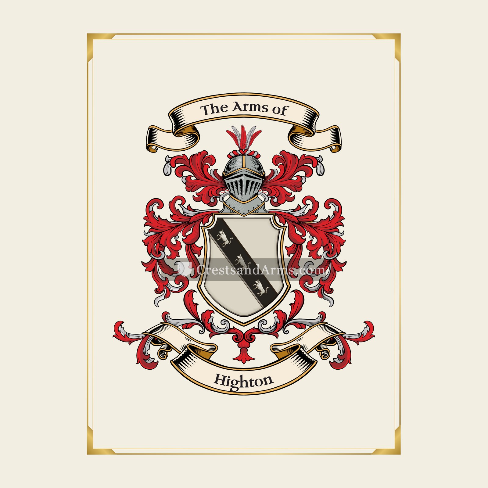 With gold border