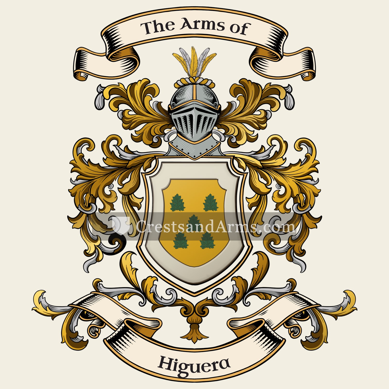 The Higuera coat of arms, drawn from the recorded blazon
