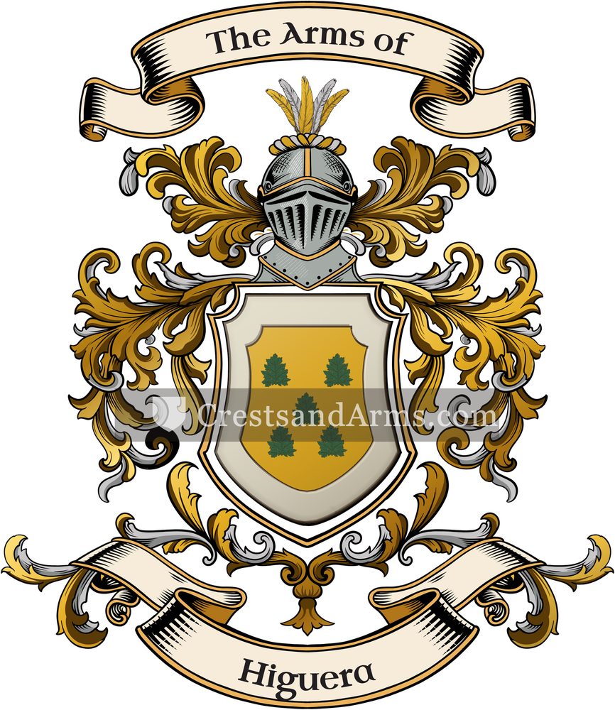 The Higuera coat of arms, drawn from the recorded blazon