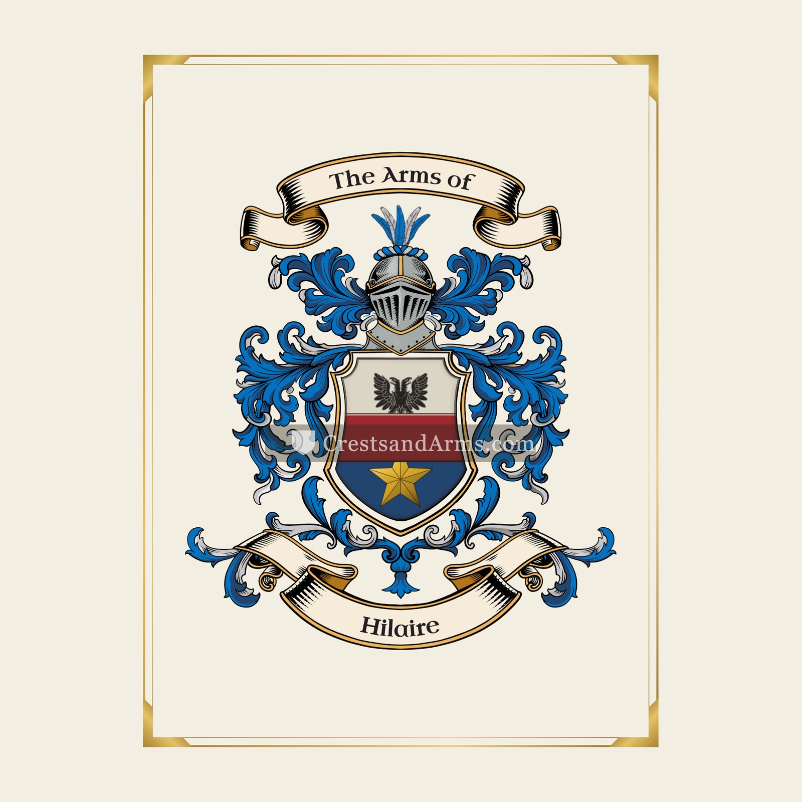 With gold border