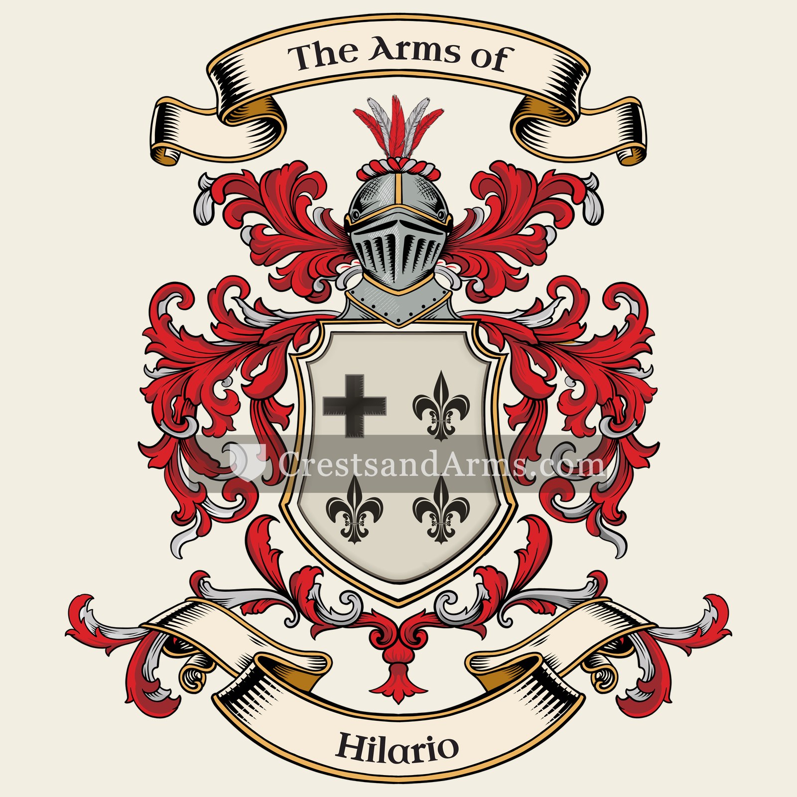 The Hilario coat of arms, drawn from the recorded blazon