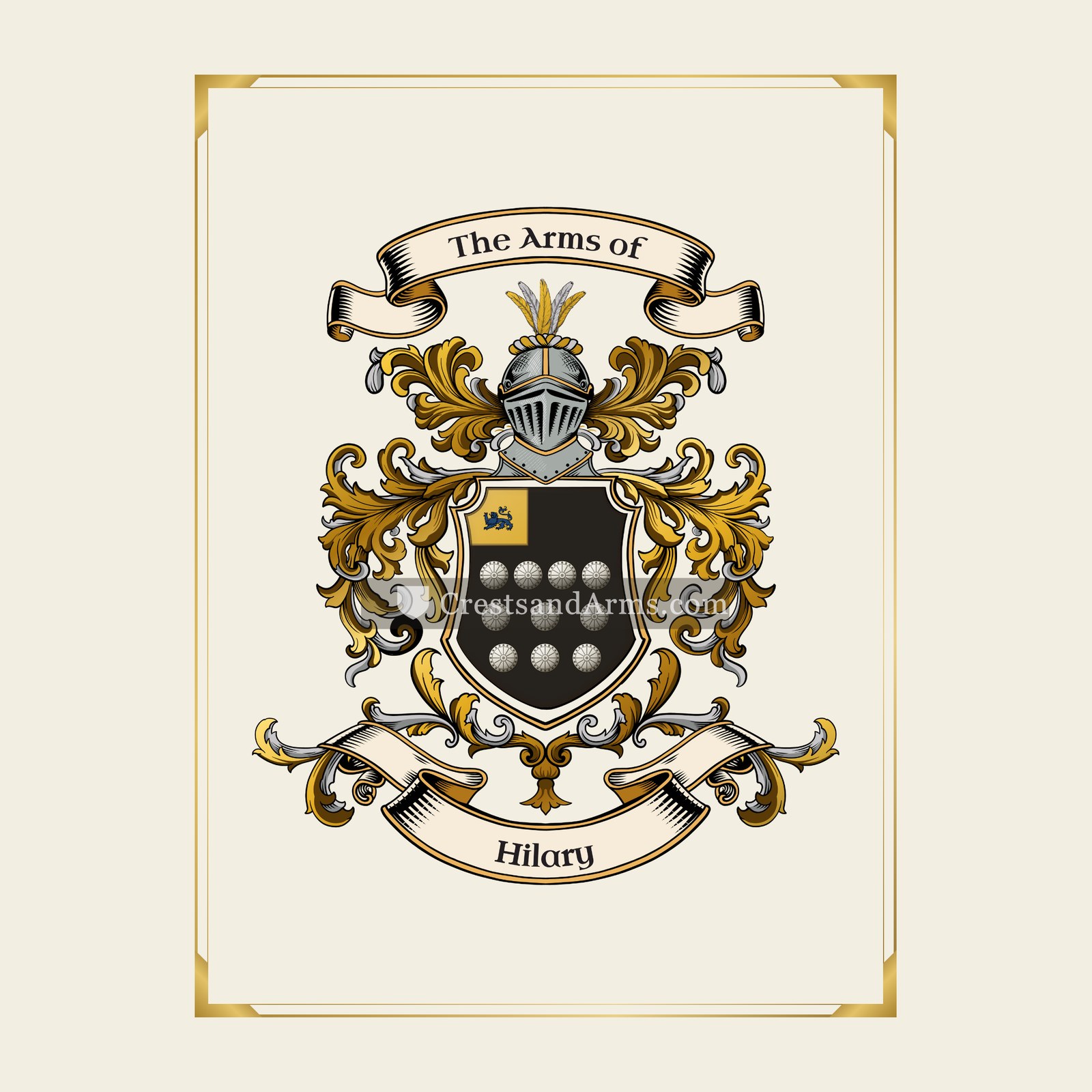 With gold border