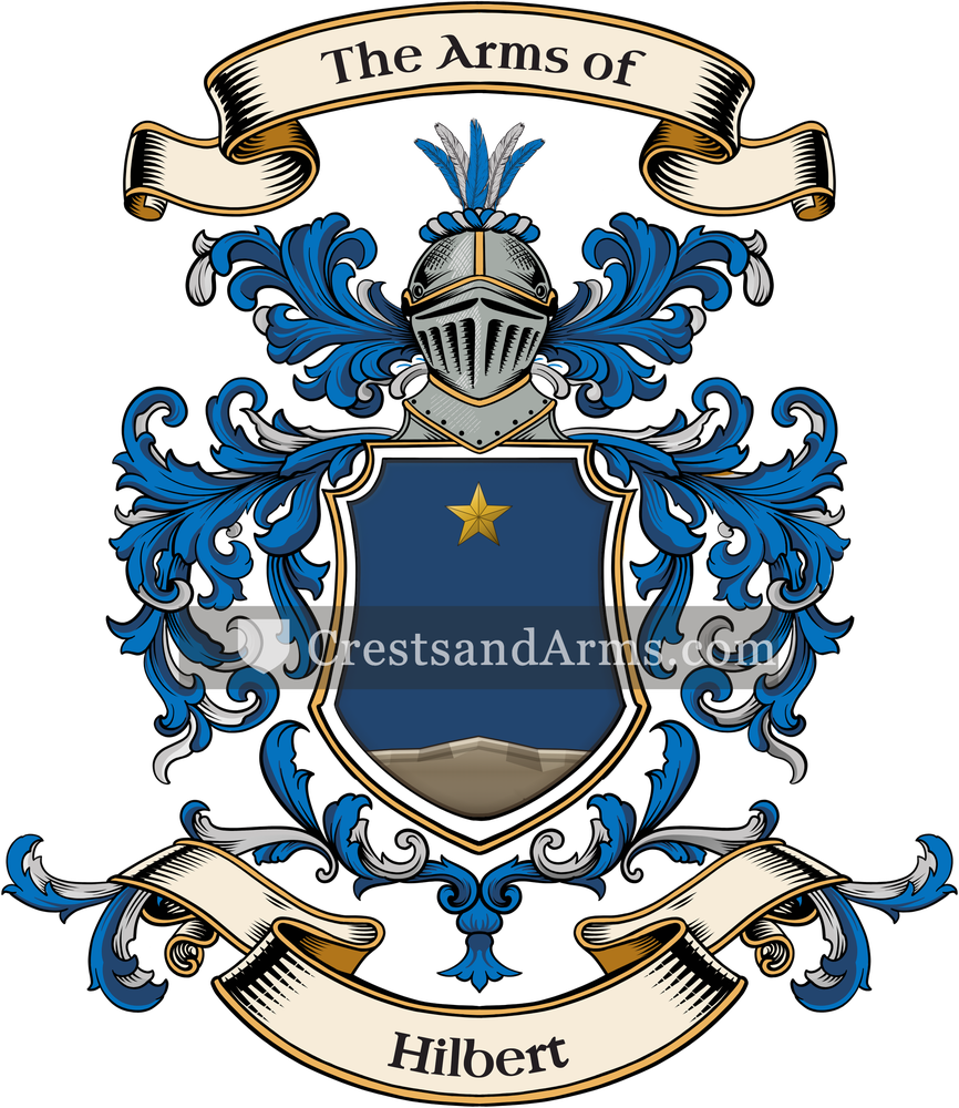 The Hilbert coat of arms, drawn from the recorded blazon