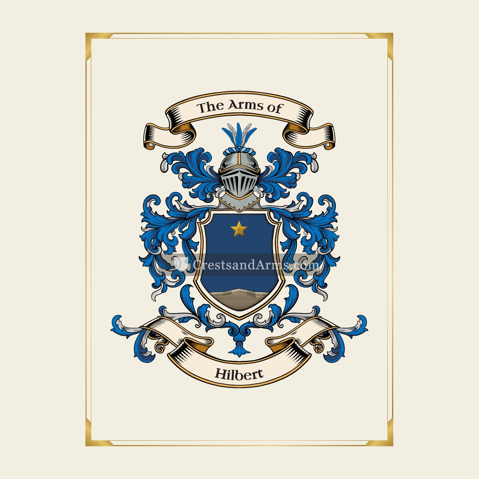 With gold border