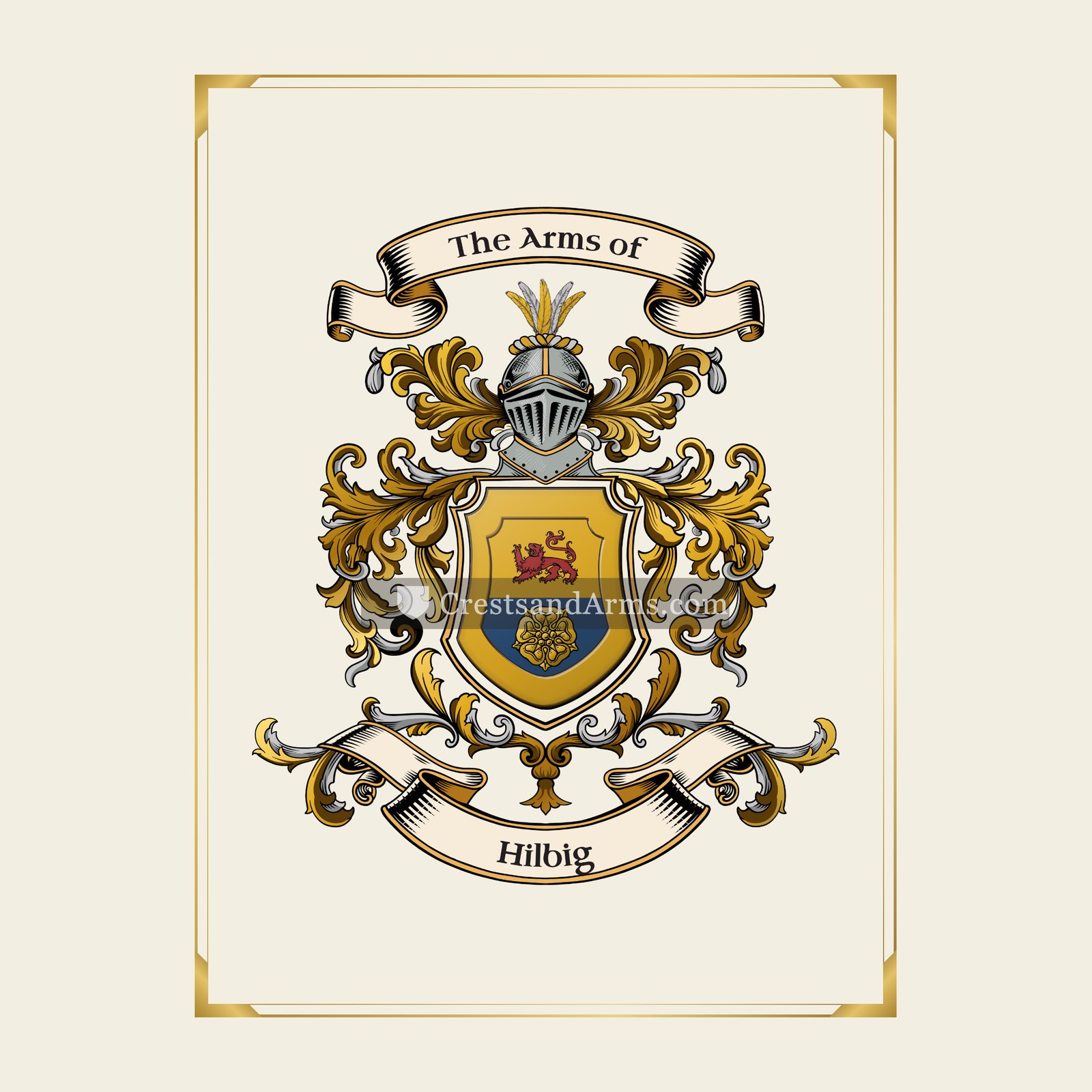 With gold border