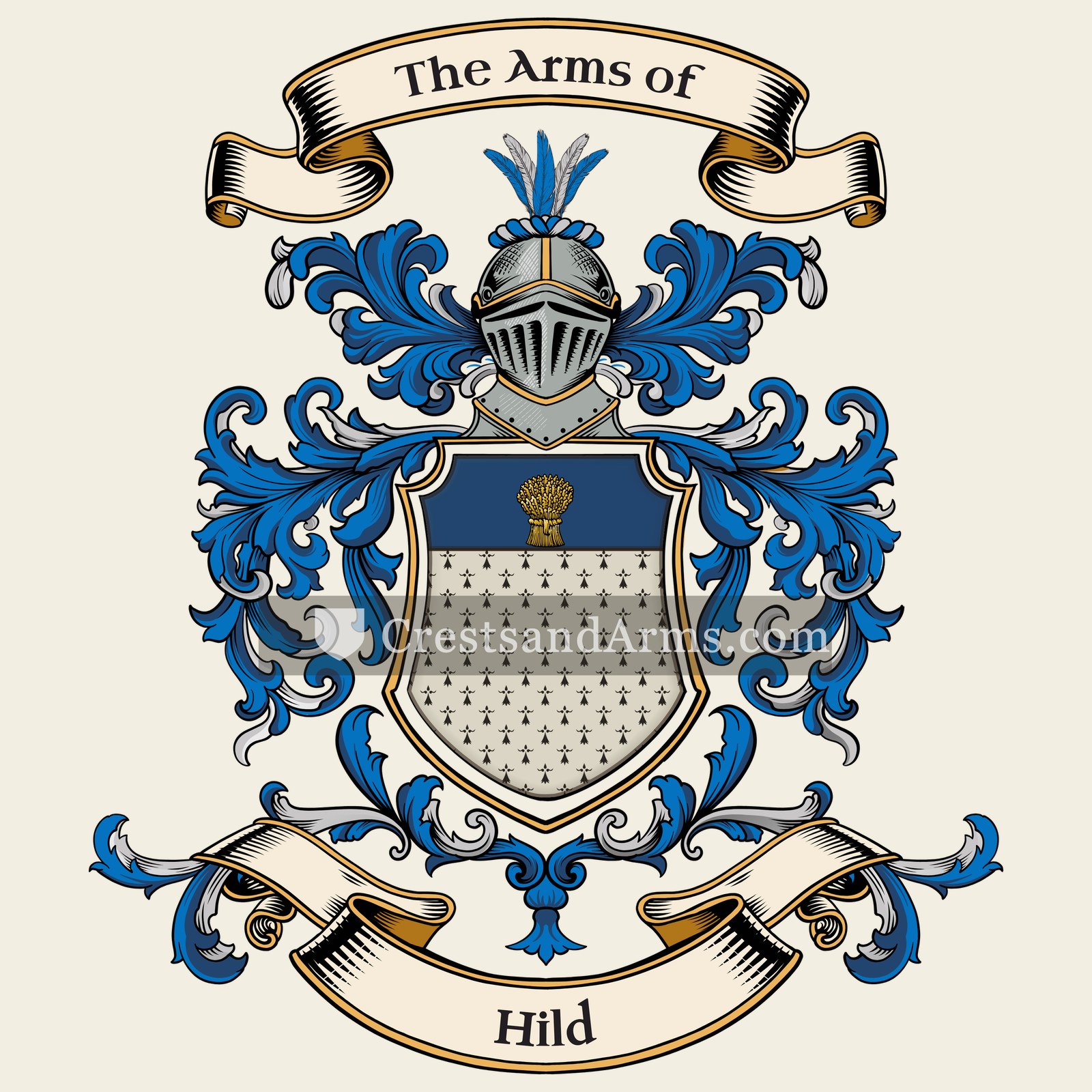 The Hild coat of arms, drawn from the recorded blazon