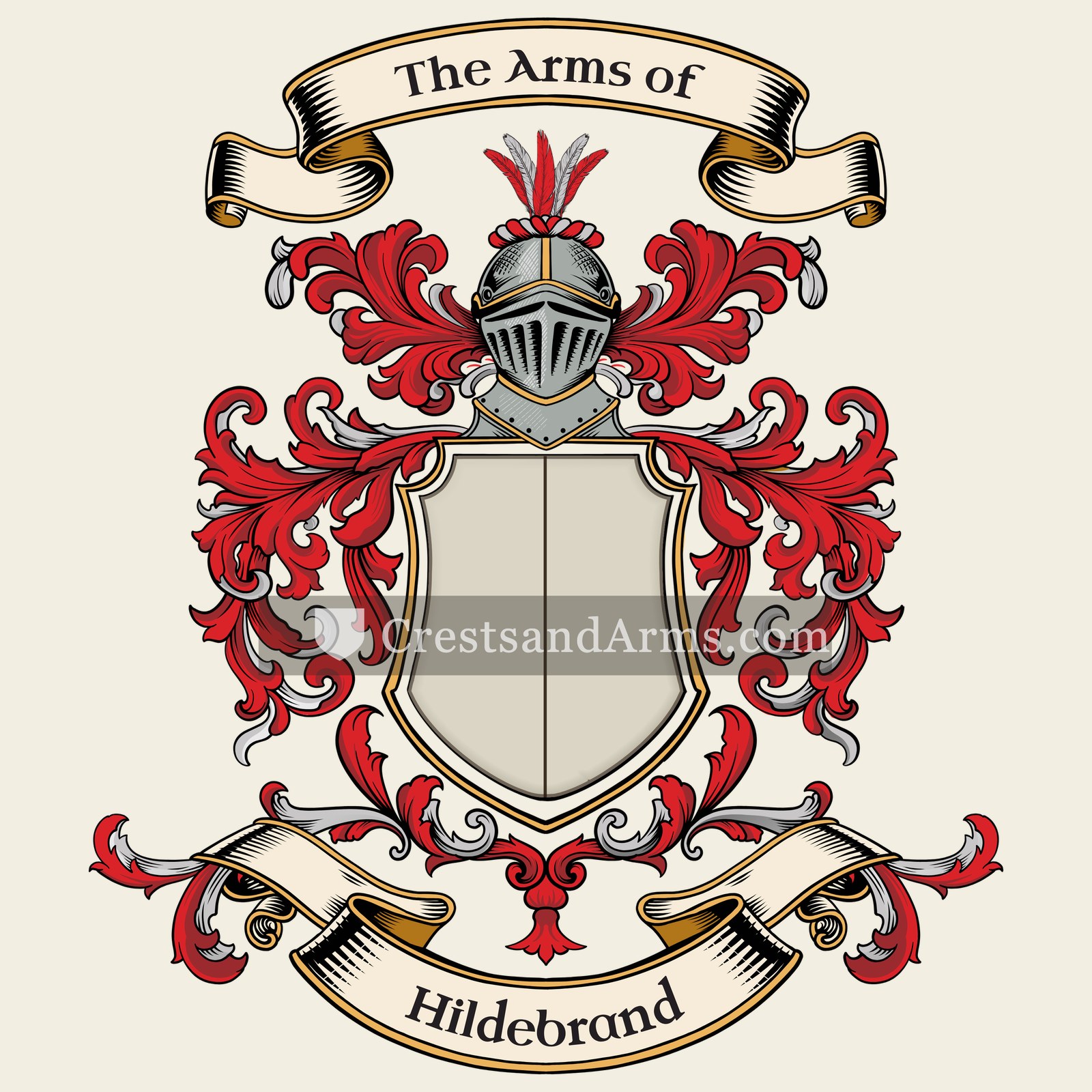 The Hildebrand coat of arms, drawn from the recorded blazon