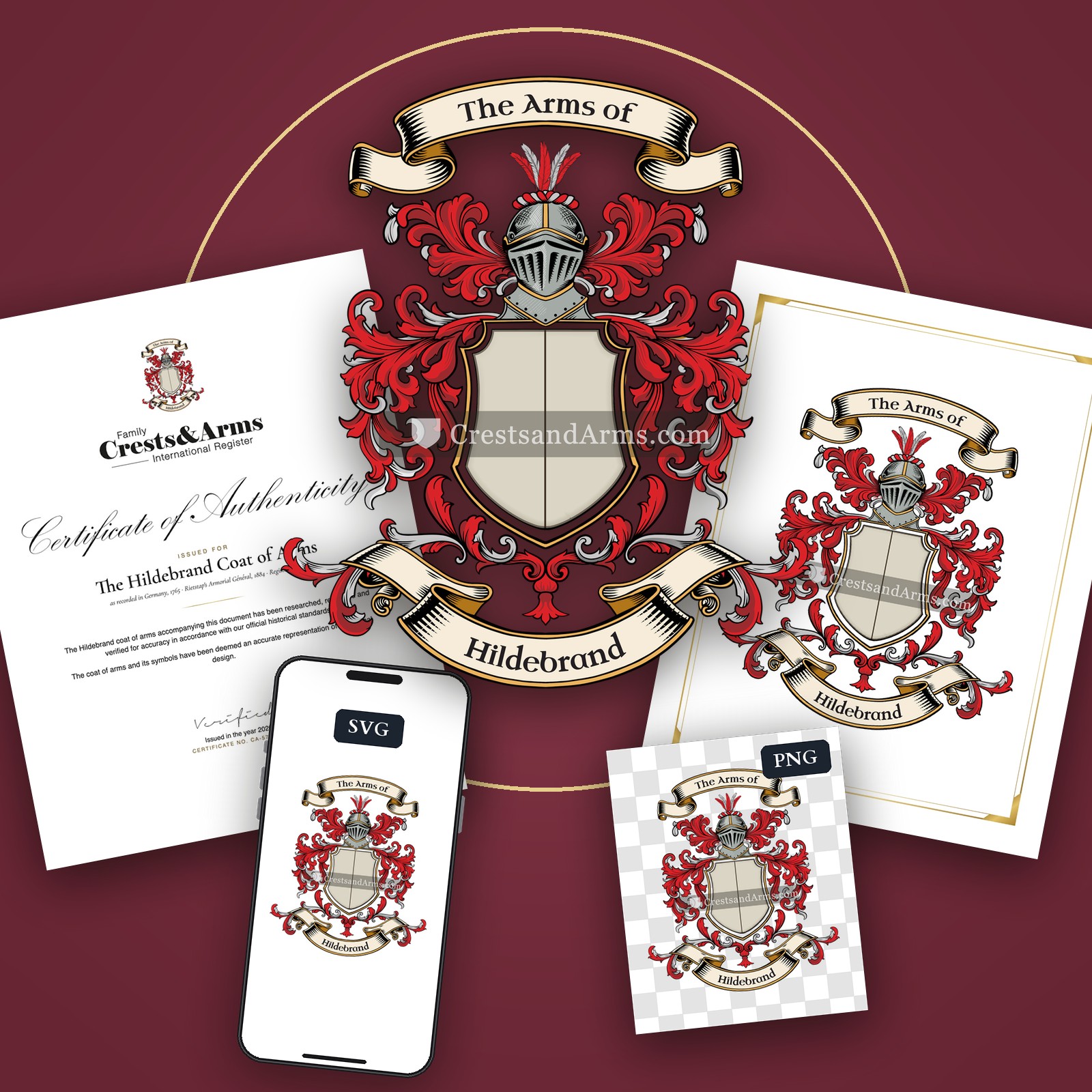 The Hildebrand arms on the coat of arms — digital pack