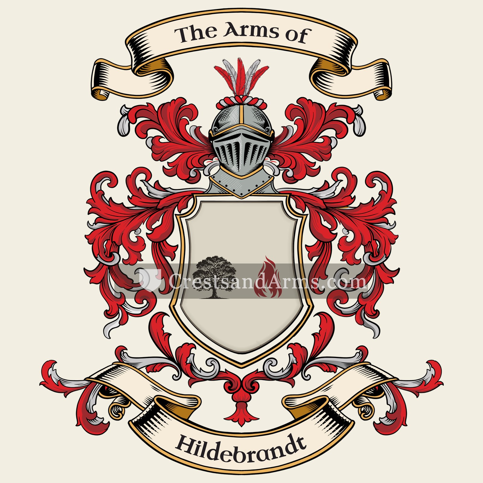 The Hildebrandt coat of arms, drawn from the recorded blazon