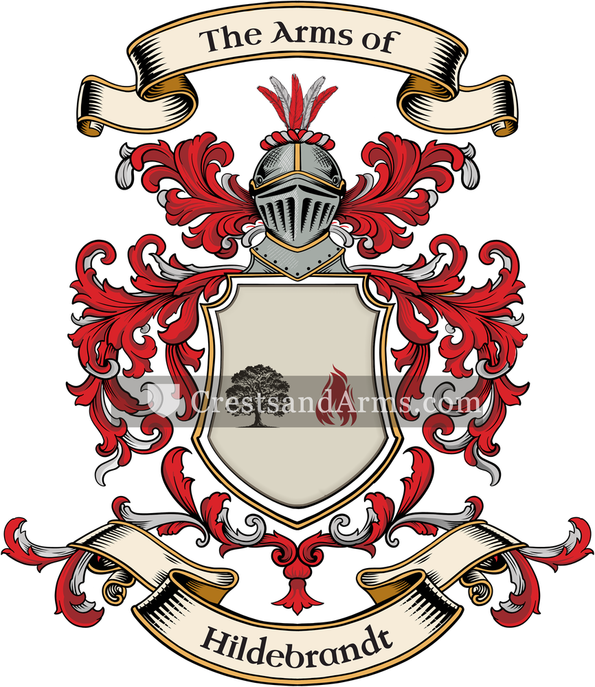 The Hildebrandt coat of arms, drawn from the recorded blazon