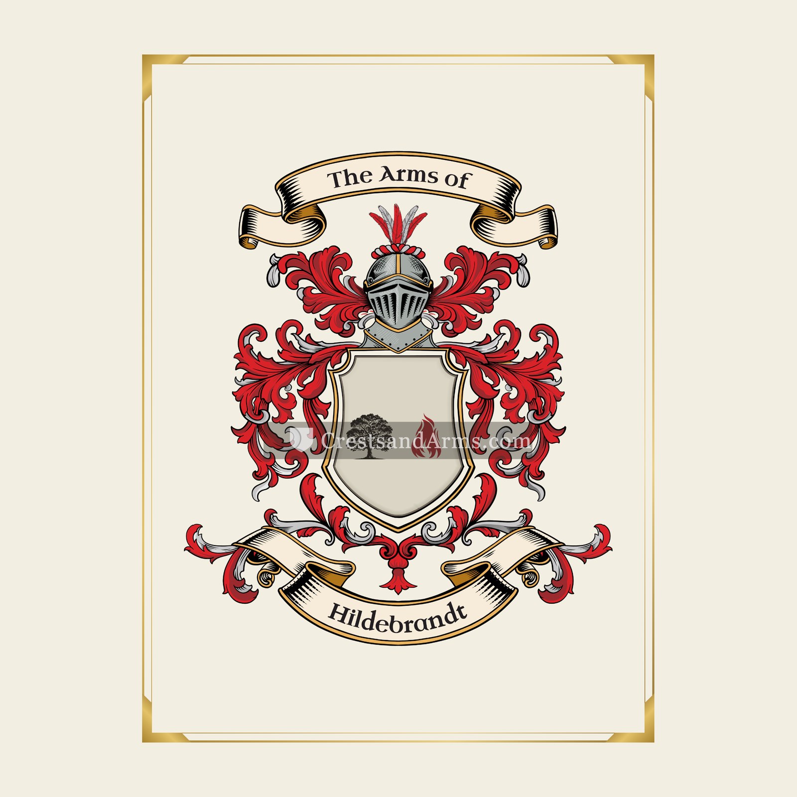 With gold border