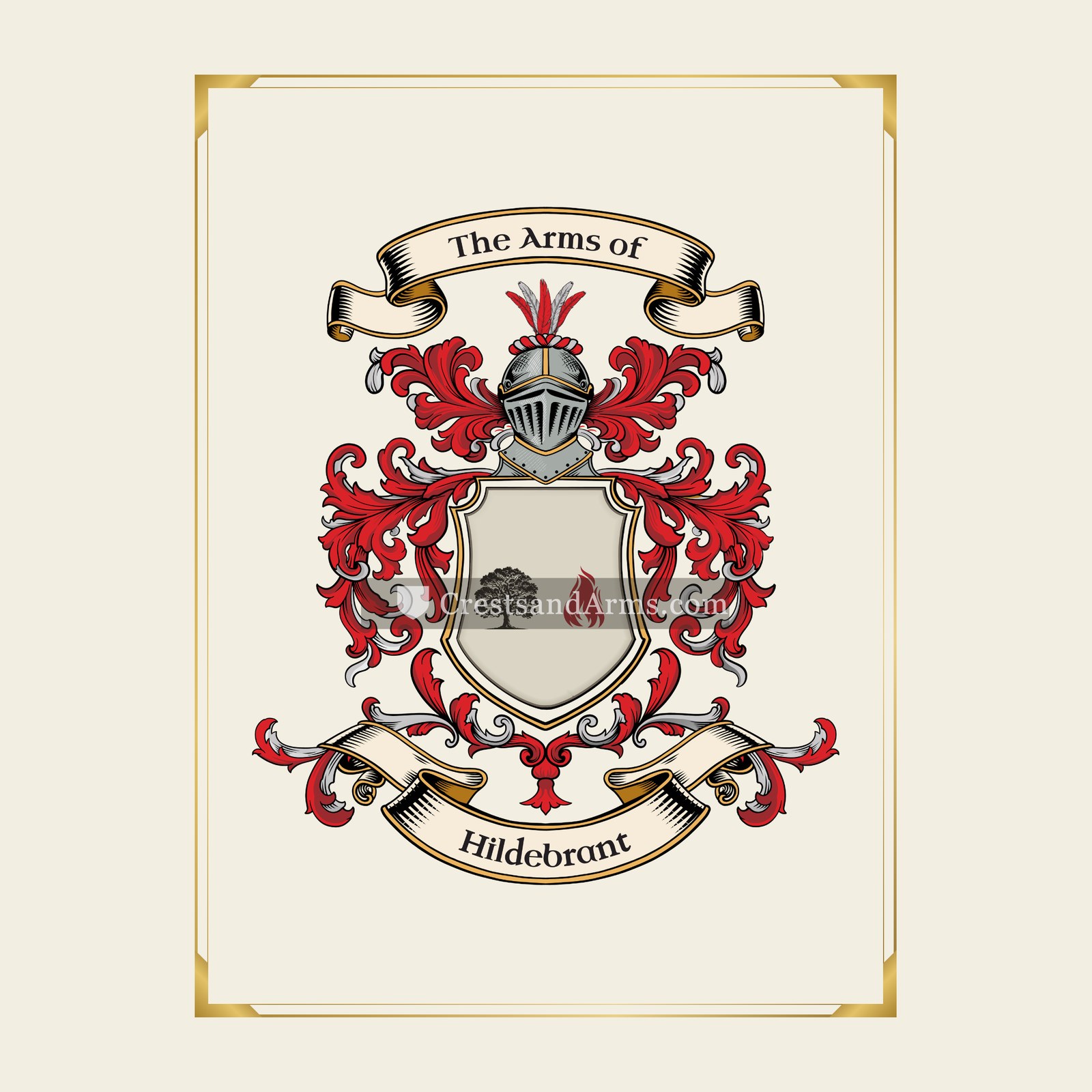 With gold border