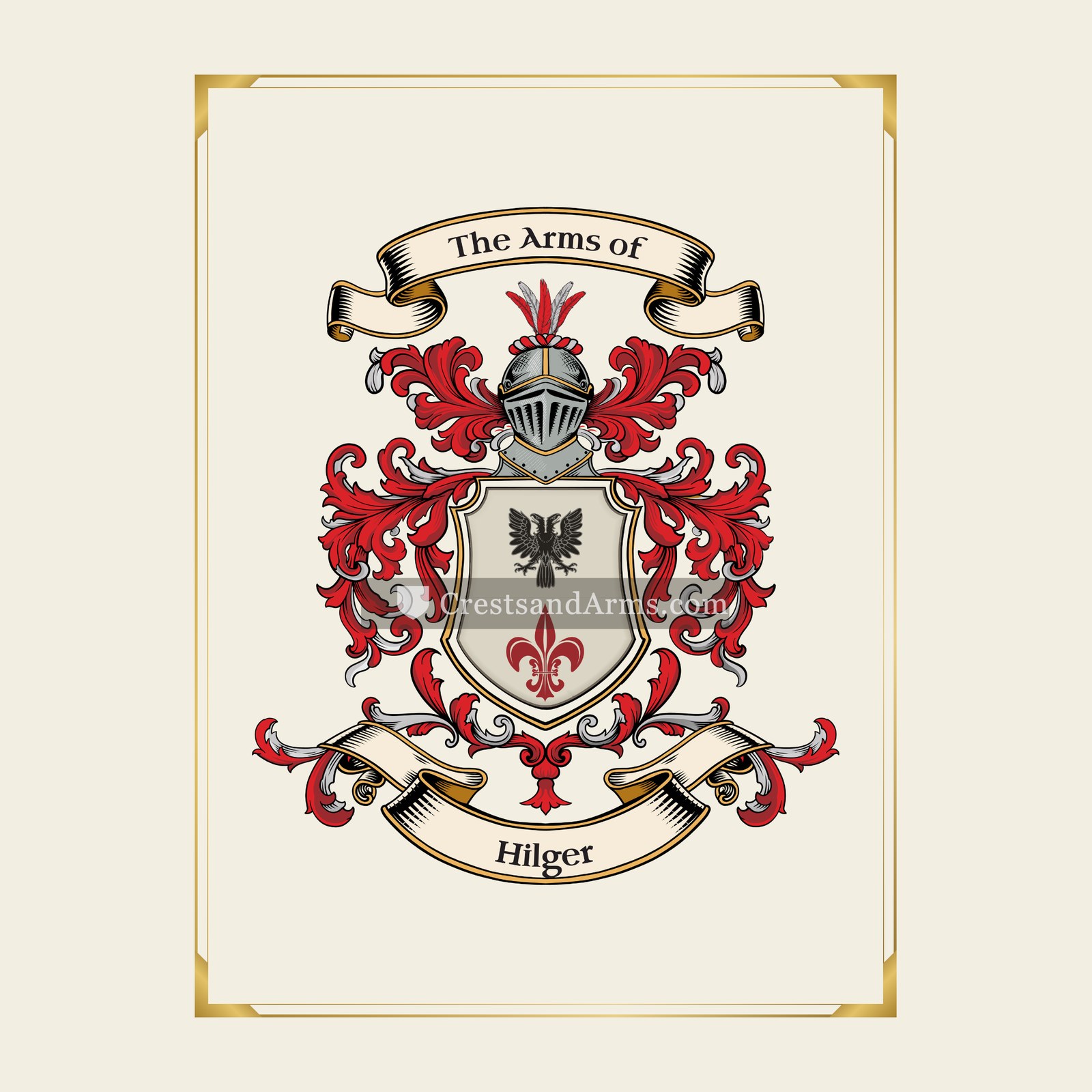 With gold border