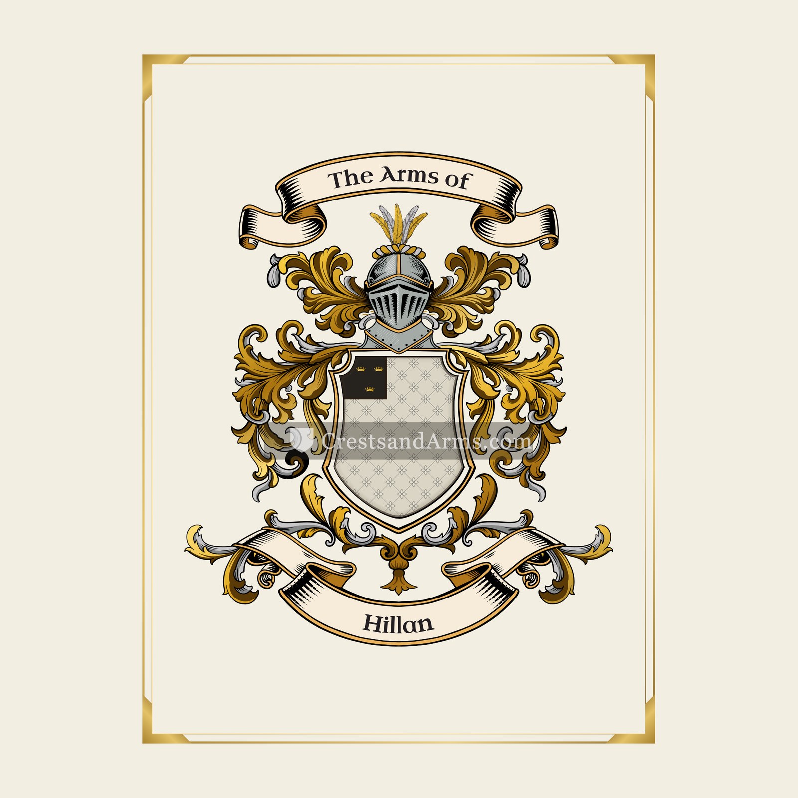 With gold border