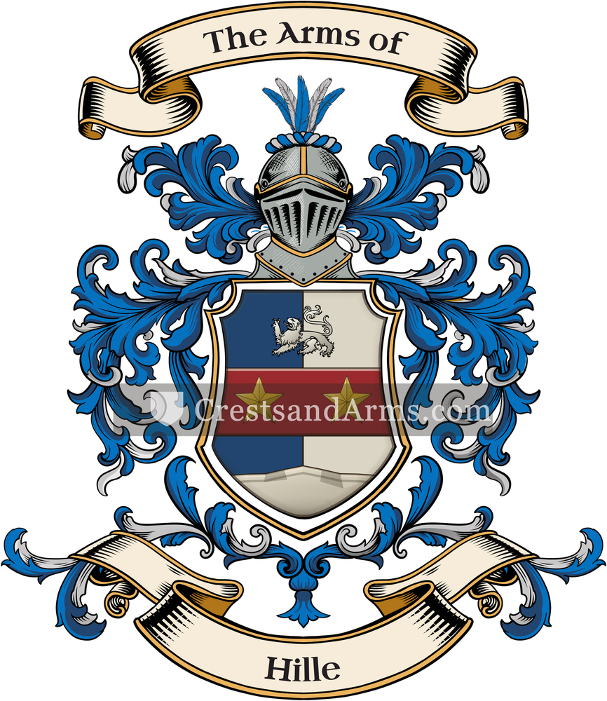 The Hille coat of arms, drawn from the recorded blazon