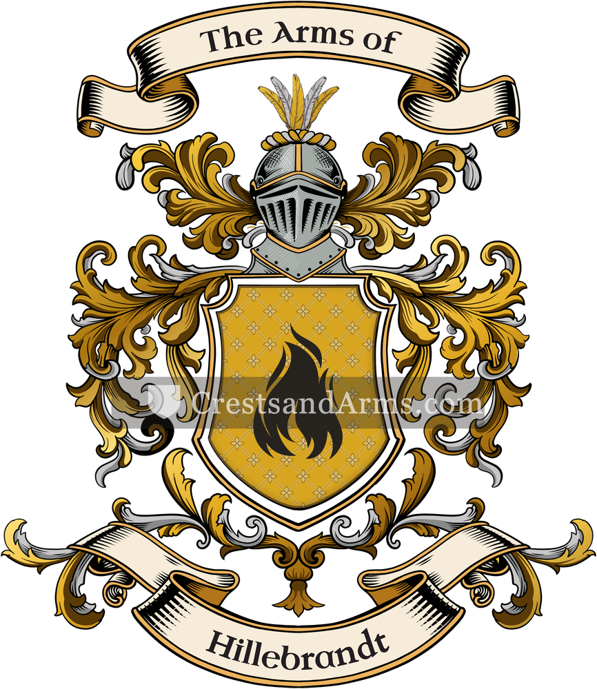 The Hillebrandt coat of arms, drawn from the recorded blazon