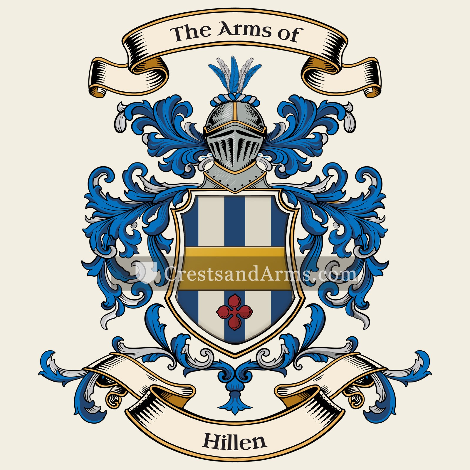 The Hillen coat of arms, drawn from the recorded blazon