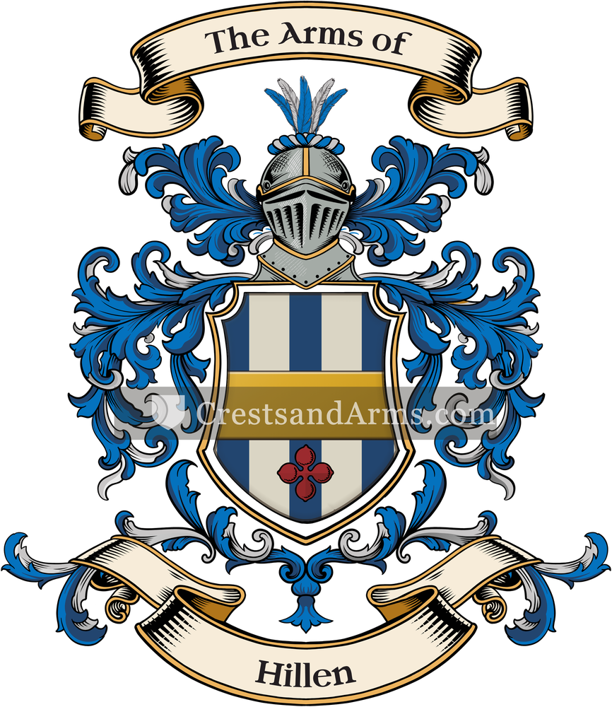 The Hillen coat of arms, drawn from the recorded blazon