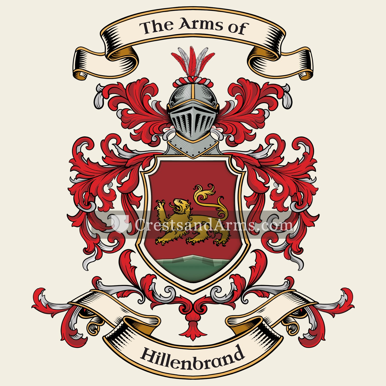 The Hillenbrand coat of arms, drawn from the recorded blazon