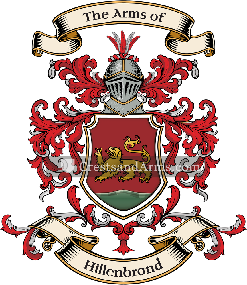 The Hillenbrand coat of arms, drawn from the recorded blazon