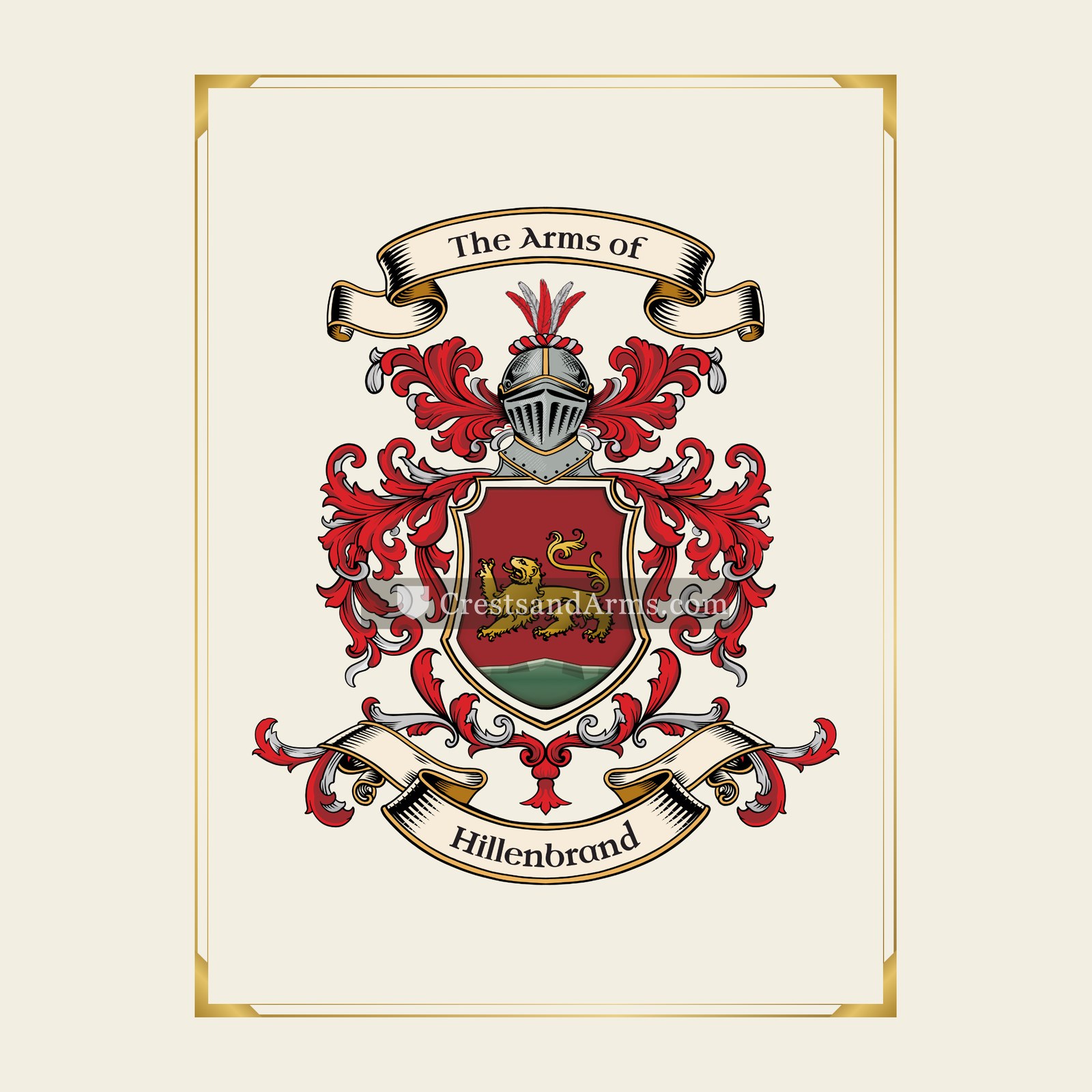 With gold border