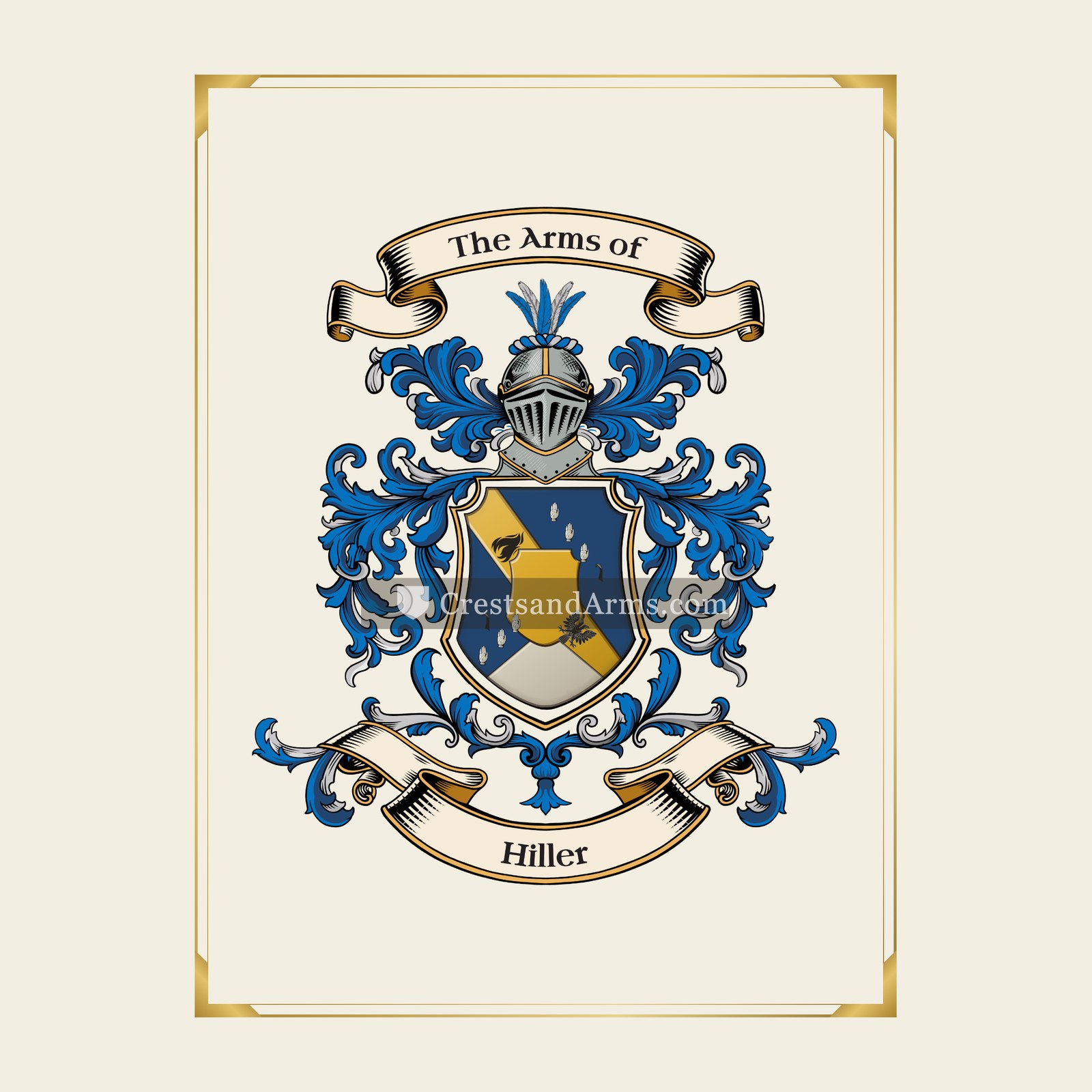 With gold border