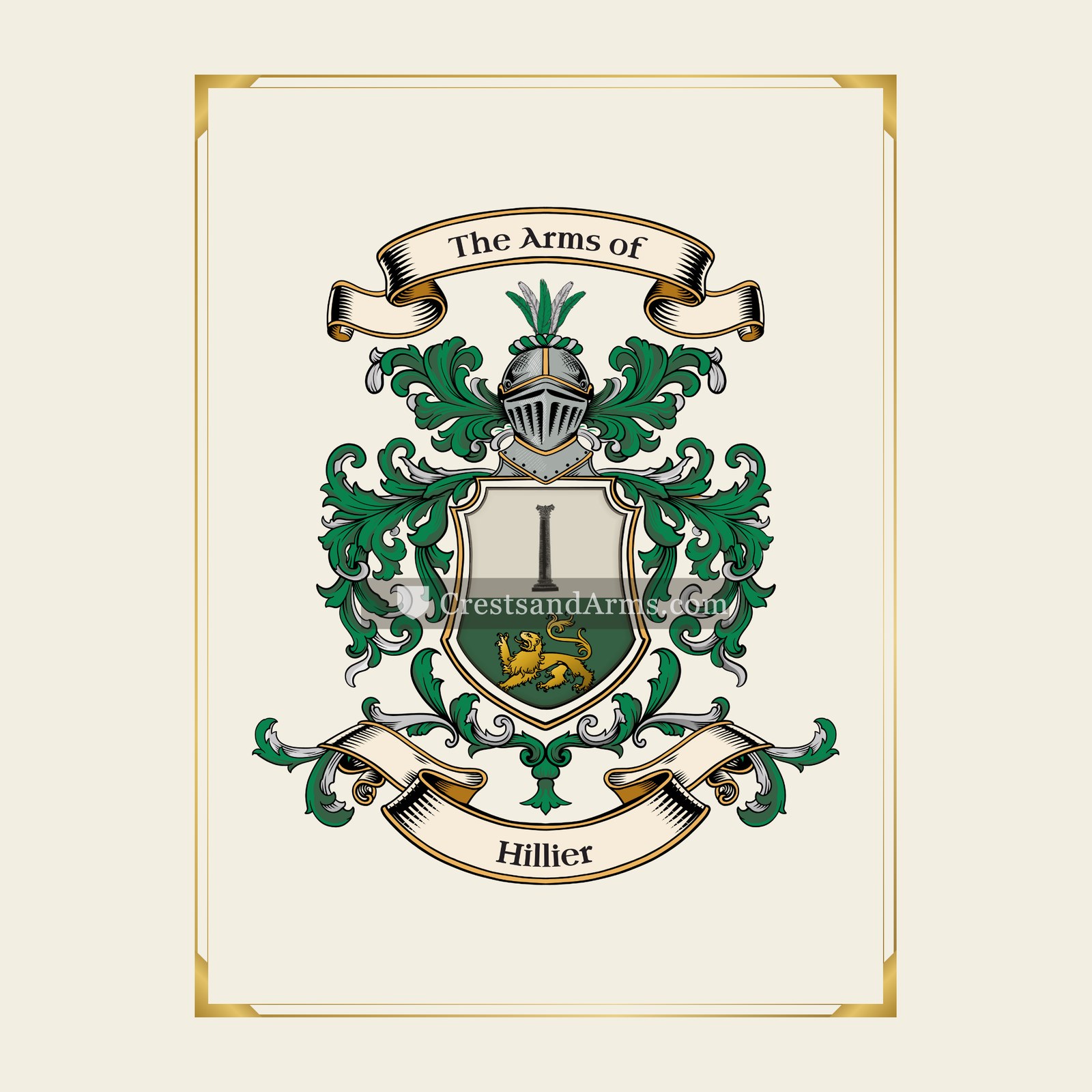 With gold border