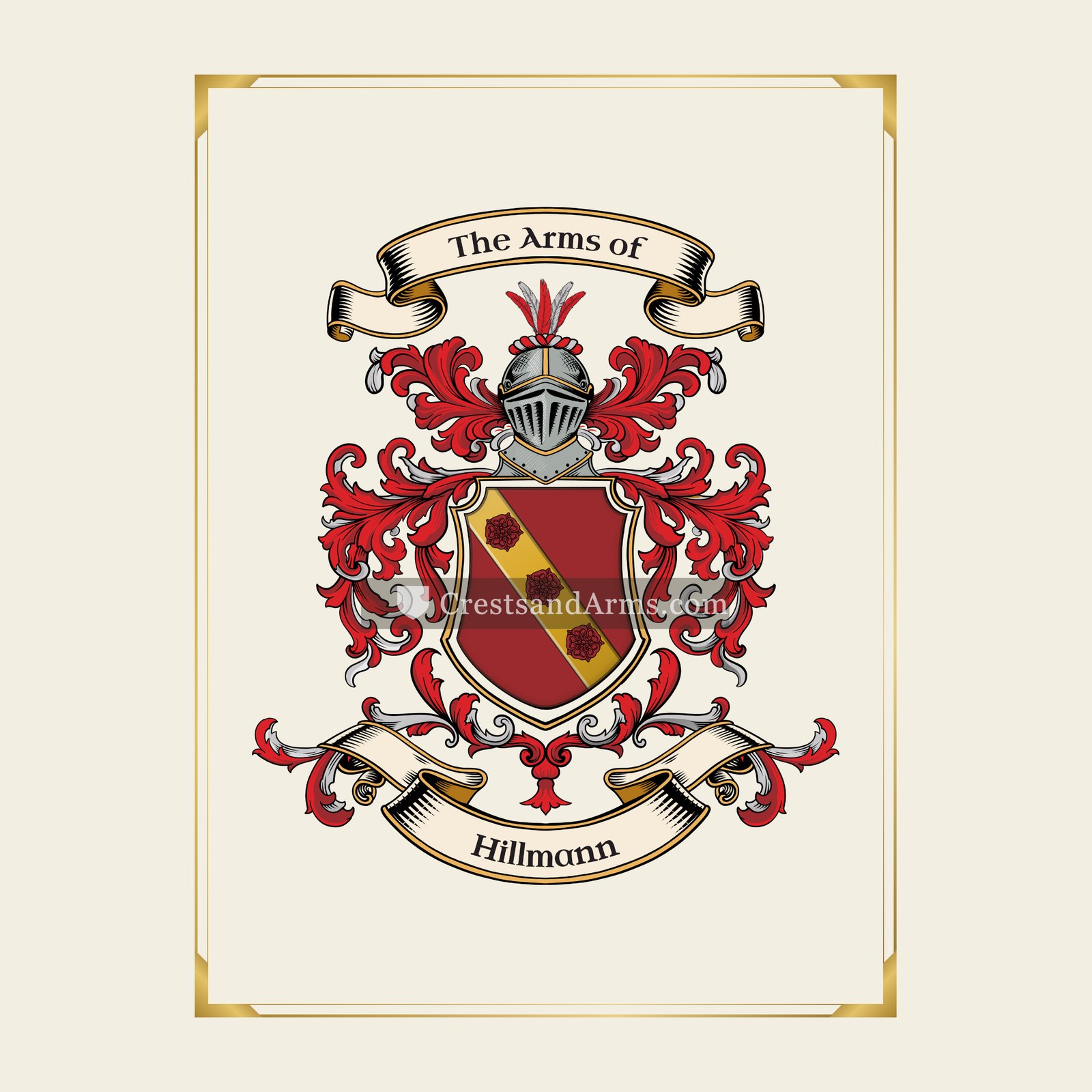 With gold border