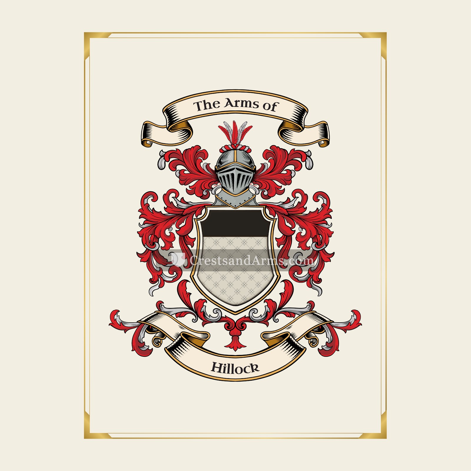 With gold border