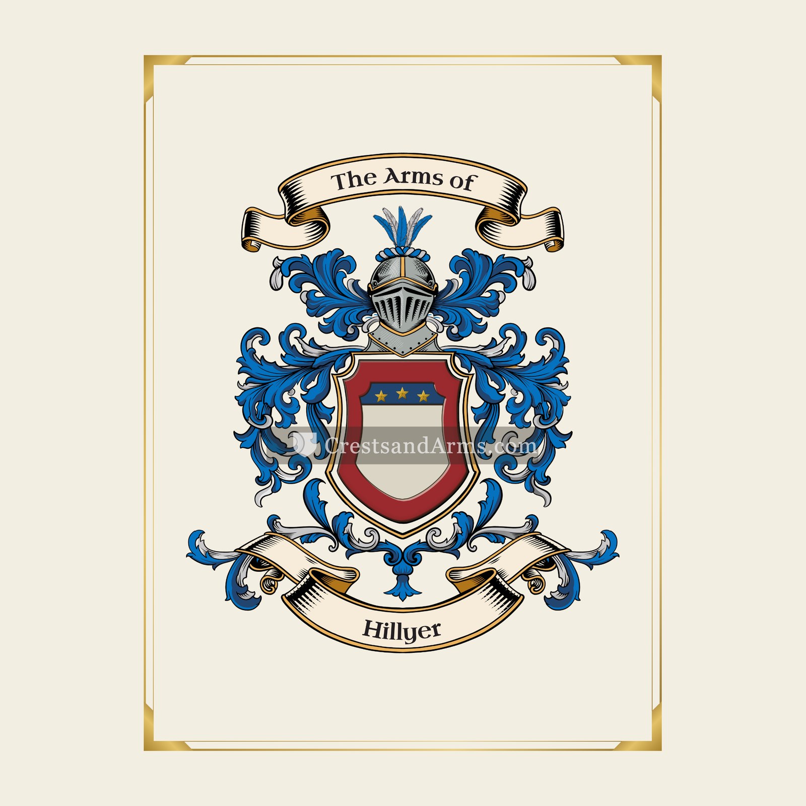 With gold border