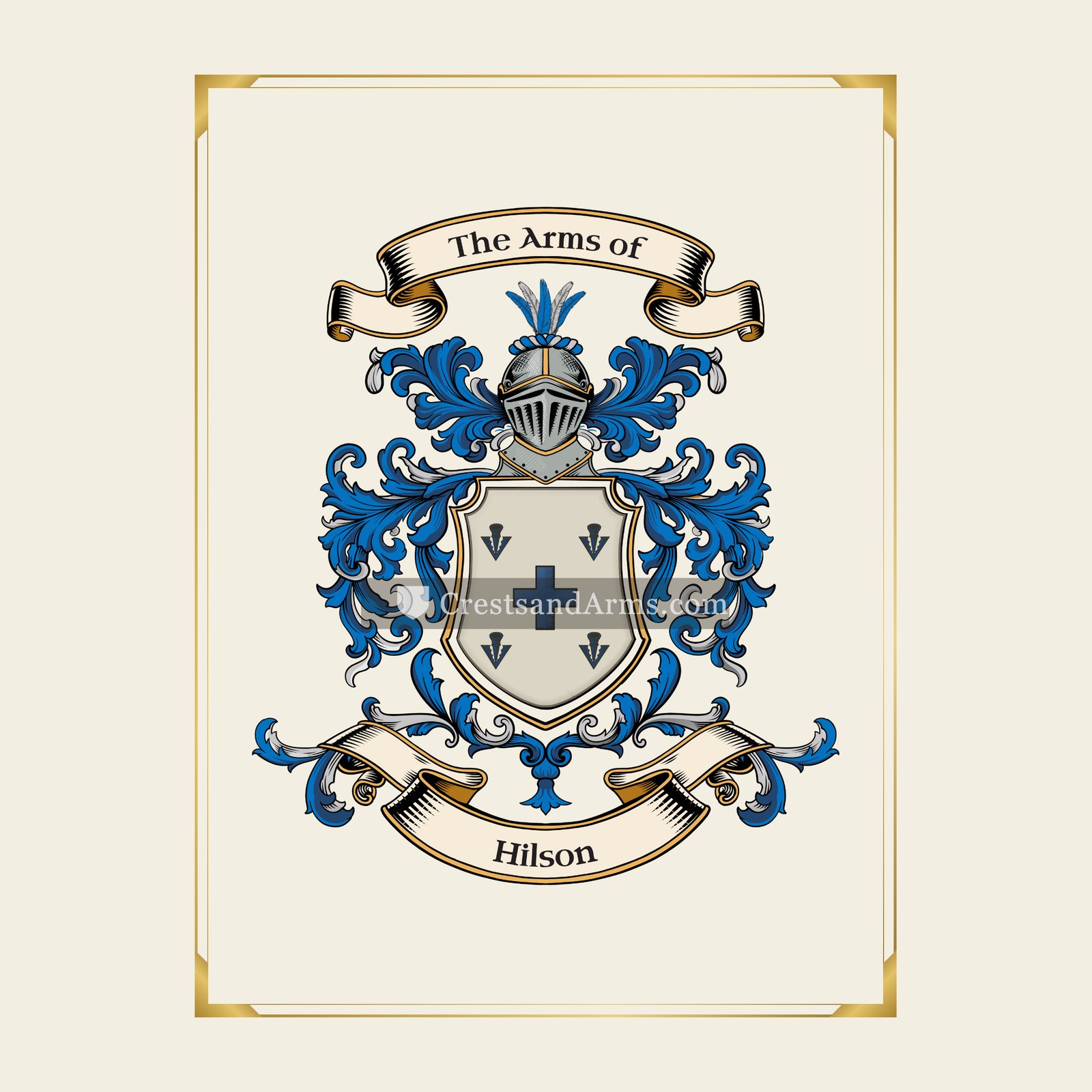 With gold border