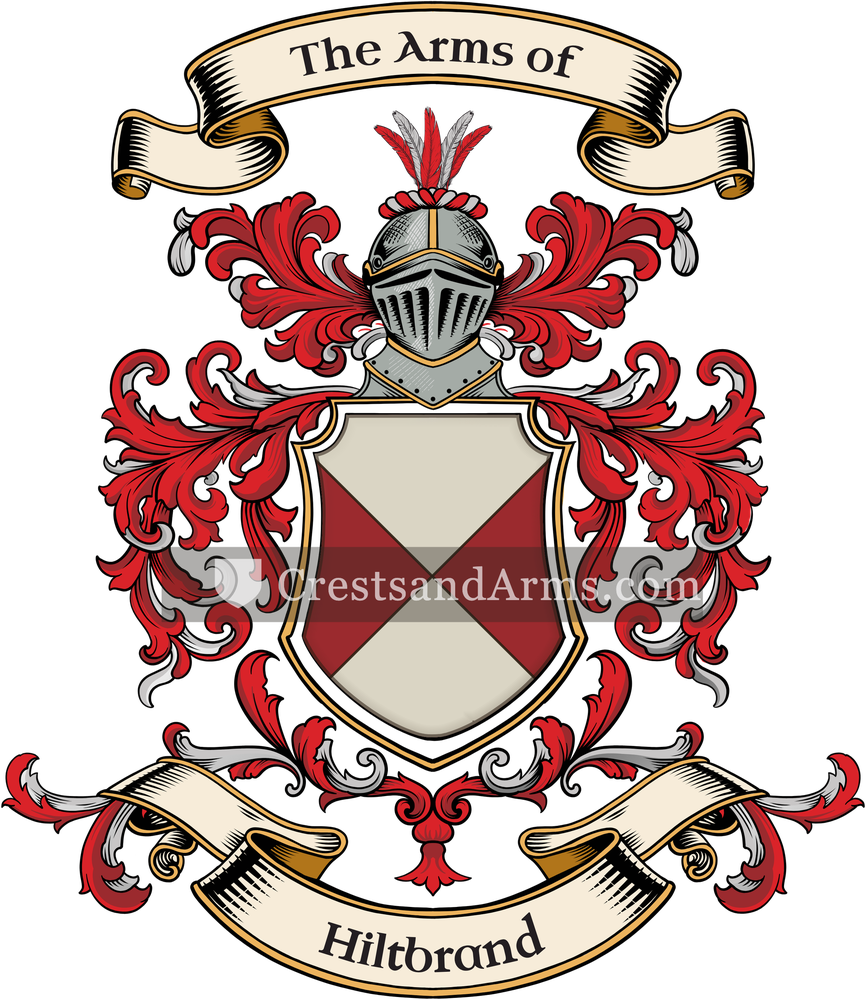 The Hiltbrand coat of arms, drawn from the recorded blazon