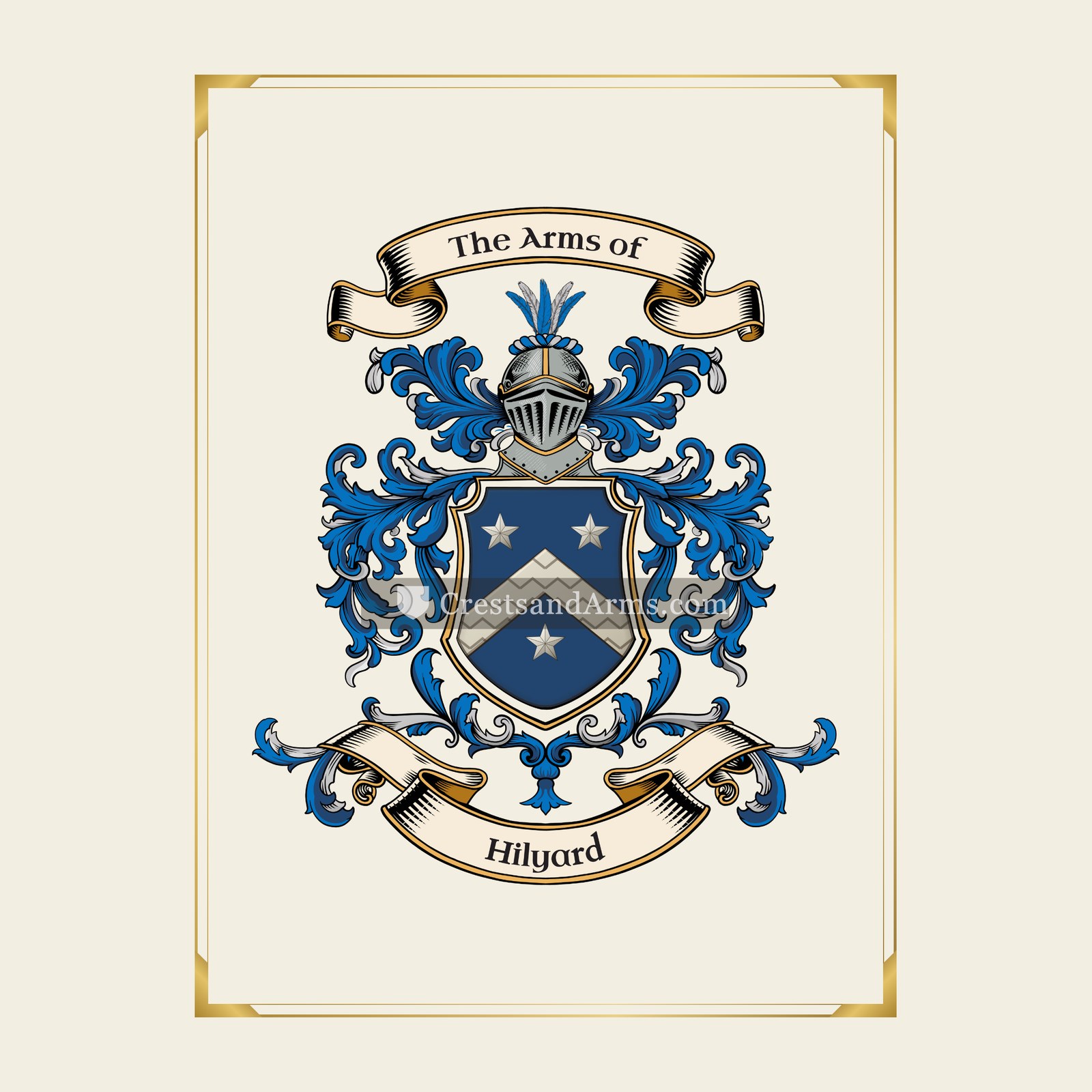 With gold border