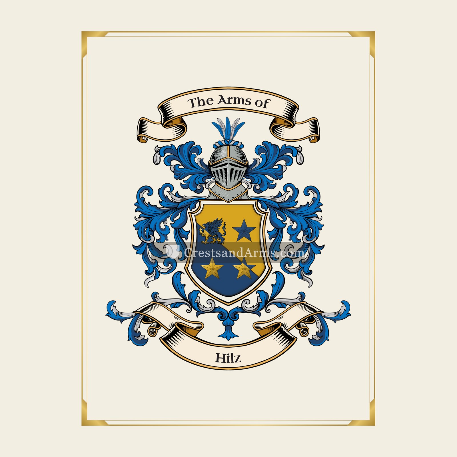 With gold border