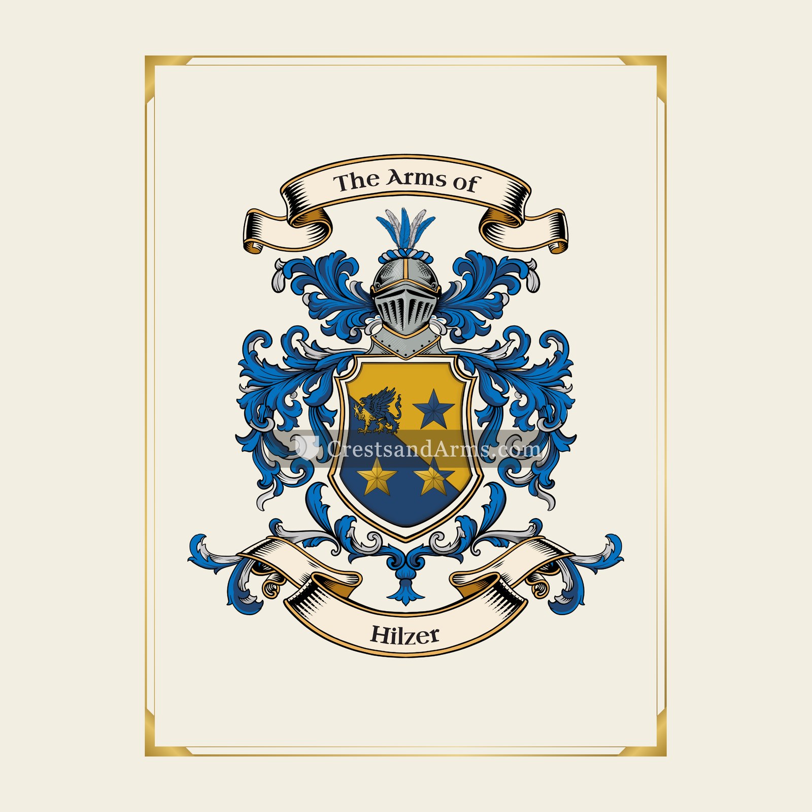 With gold border