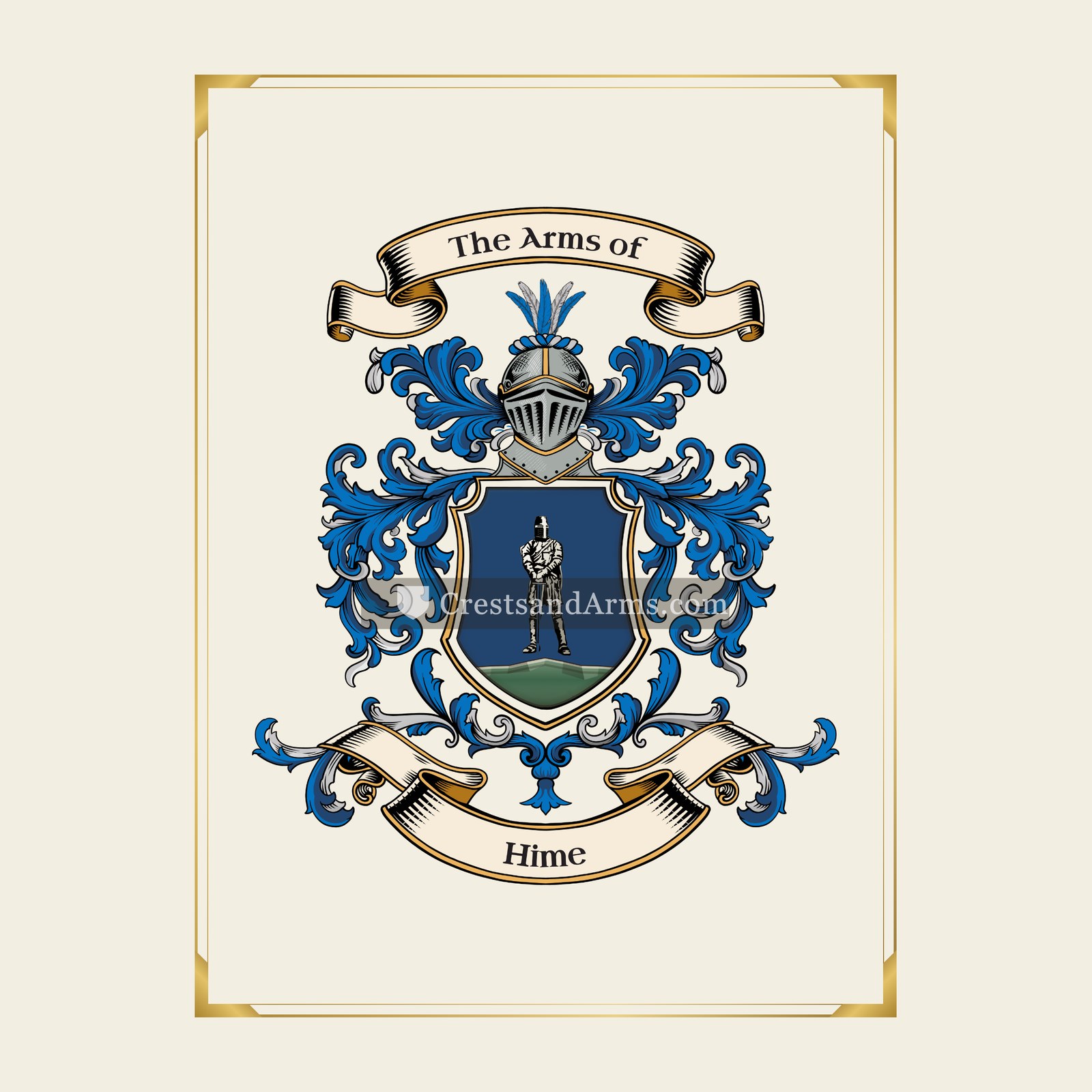 With gold border